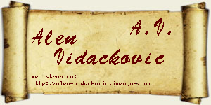 Alen Vidačković vizit kartica